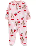 Carters 0-9 Months Santa Microfleece Blanket Sleeper