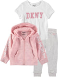 DKNY Girls 2T-4T 3-Piece Fleece Jacket Set