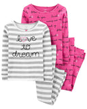 Carters Girls 4-7 Dream 4-Piece Pajama Set