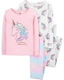 Carters Girls 12-24 Months Unicorn 4-Piece Pajama Set
