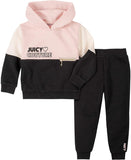 Juicy Couture Girls 7-16 Colorblock Hooded Jogger Set