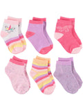 Rene Rofe Girls 2T-4T Unicorn 6-Pack Sock