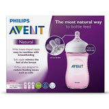 Philips Avent 3-Pack Natural Wide-Neck Bottles, Pink