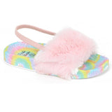 Stepping Stones Toddler Girls and Little Girls Shoe Size Fur Slide Sandal