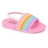 Stepping Stones Baby Girls and Toddler Girls Shoe Size 7-10 Rainbow Slide Sandals