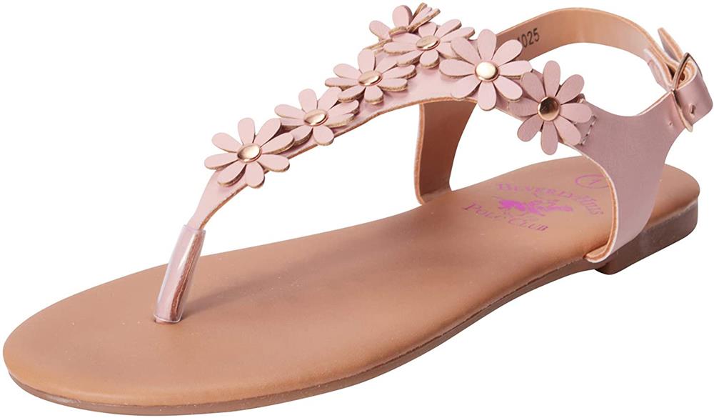 Beverly Hills Polo Club Girls Shoe Size 11-4 Flower Thong Sandal