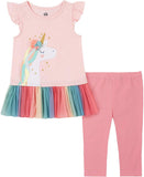 Kids Headquarters Girls 12-24 Months Unicorn Peplum Legging Set