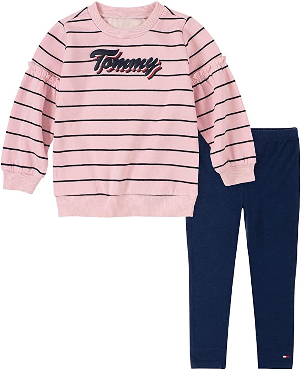 Arthur Lee Gulerod Tommy Hilfiger Girls Striped Sweatshirt Legging Set – S&D Kids