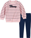 Tommy Hilfiger Girls Striped Sweatshirt Legging Set