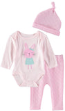 Rene Rofe Baby Girls 0-9 Months Quilted Bodysuit Pant Set with Cap
