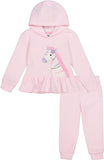 Kids Headquarters Girls Fleece Hooded Zebra Jog Set