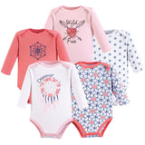 Yoga Sprout Girls 0-24 Months 5-Pack Long Sleeve Bodysuits