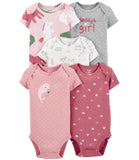 Carters Girls 0-24 Months 5-Pack Daddy's Girl Short Sleeve Bodysuits