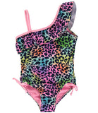 Limited Too Cheetah Print One Piece Swimsuit with Ruffle Trim