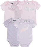 PUMA Girls 12-24 Months Short Sleeve 5-Pack Bodysuit