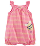 Carters Girls 0-24 Months Bee Cotton Romper