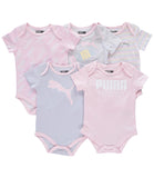PUMA Girls 0-9 Months Short Sleeve 5-Pack Bodysuit