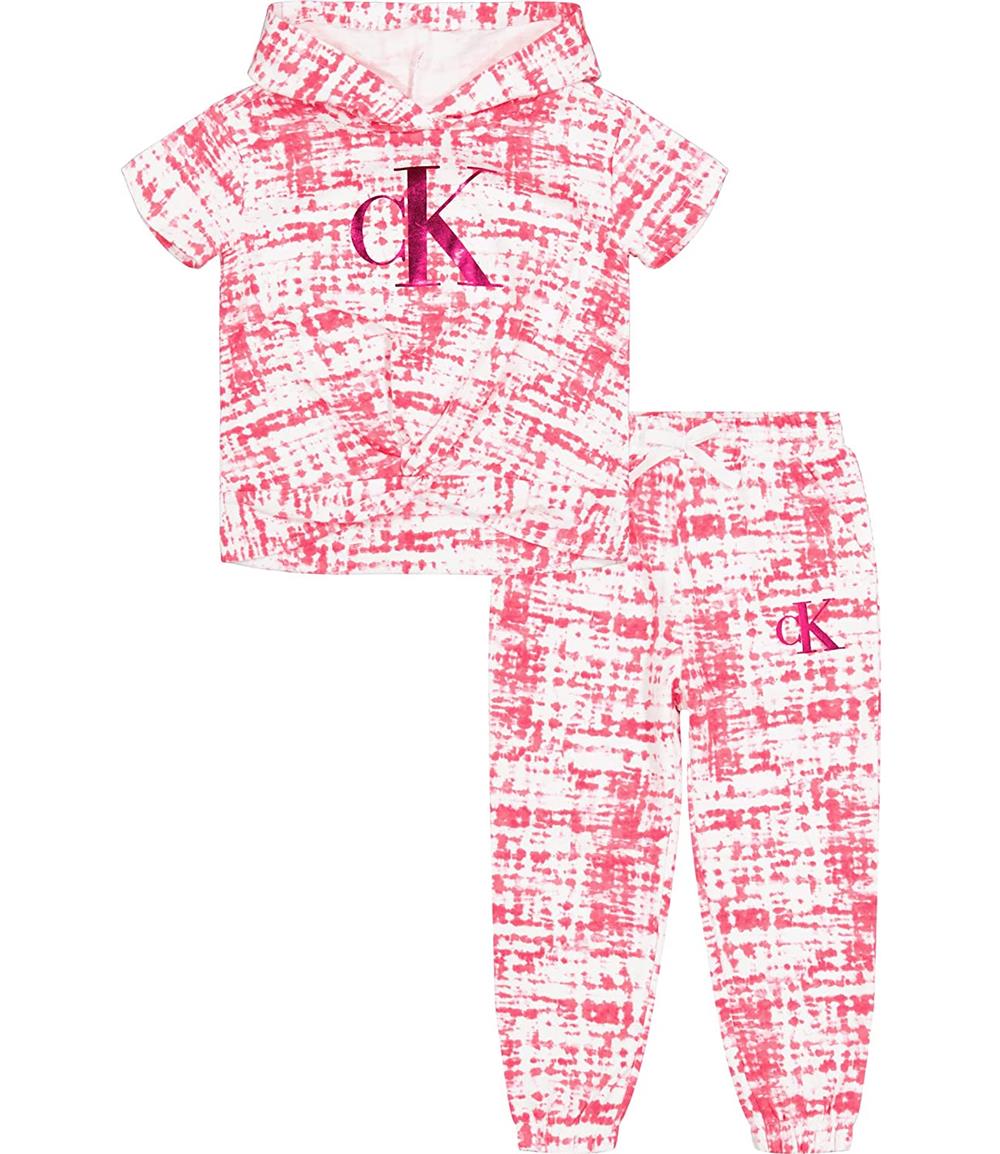 Calvin Klein Girls 2T-4T Tie Dye Jogger Set
