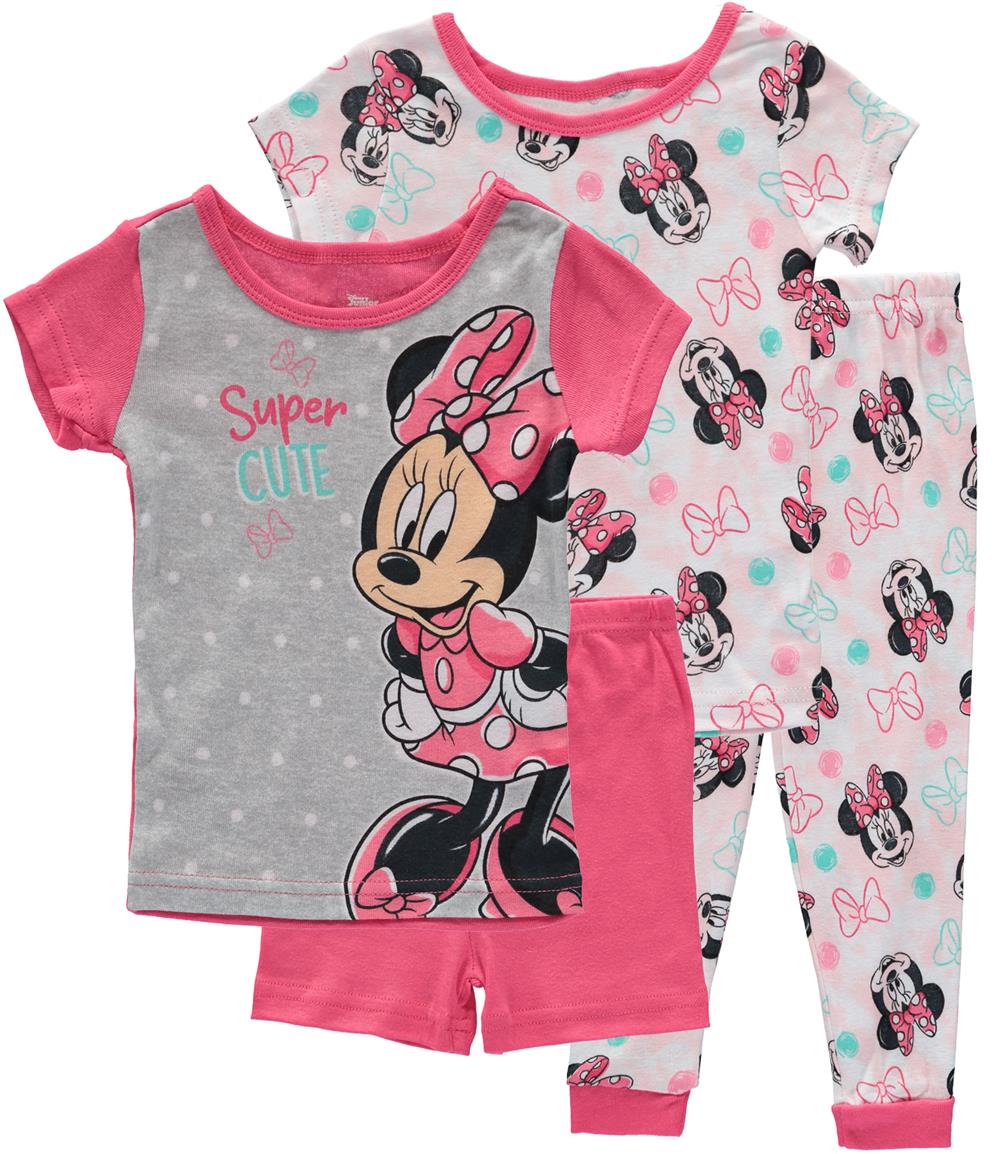 Disney Junior Girls 12-24 Months Minnie Mouse 4-Piece Cotton Pajama Set