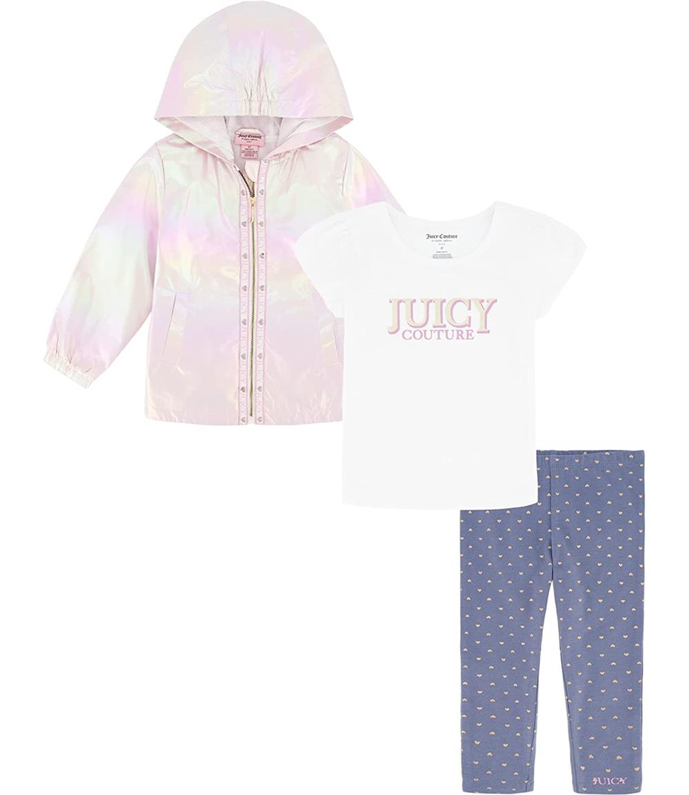 Juicy Couture Girls 2T-4T 3-Piece Jacket, Top and Legging Set