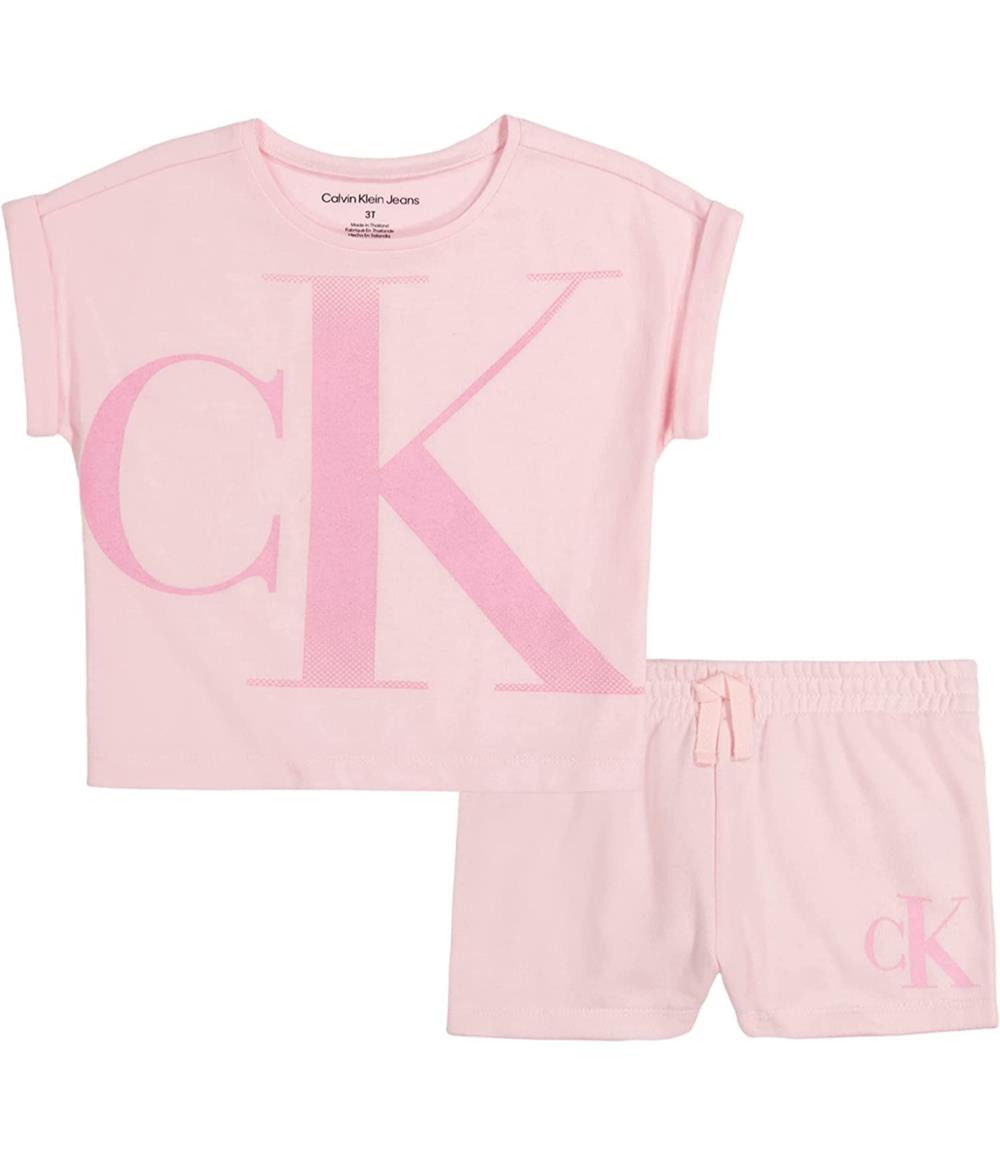 Calvin Klein Girls 12-24 Months 2-Piece Knit Short Set