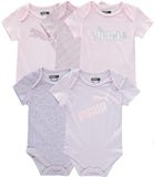 PUMA Girls 0-9 Months Short Sleeve 5-Pack Bodysuit