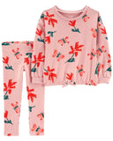 Carters Girls 2T-5T 2-Piece Floral Jersey Tee & Legging Set