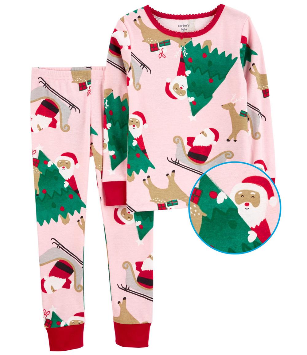 Carters Girls 2T-5T 2-Piece Christmas 100% Snug Fit Cotton PJ Set