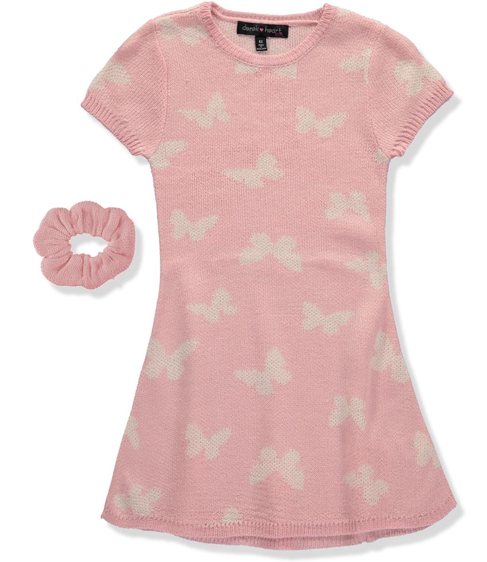 Derek Heart Girls 2T-4T Sweater Dress with Matching Scrunchie – S&D Kids Derek Heart Girls 2T-4T Sweater Dress with Matching Scrunchie – S&D Kids