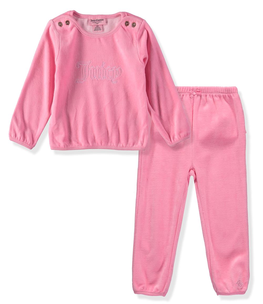 Juicy Couture 2-piece Logo Top & Pants Pajama Set in Pink