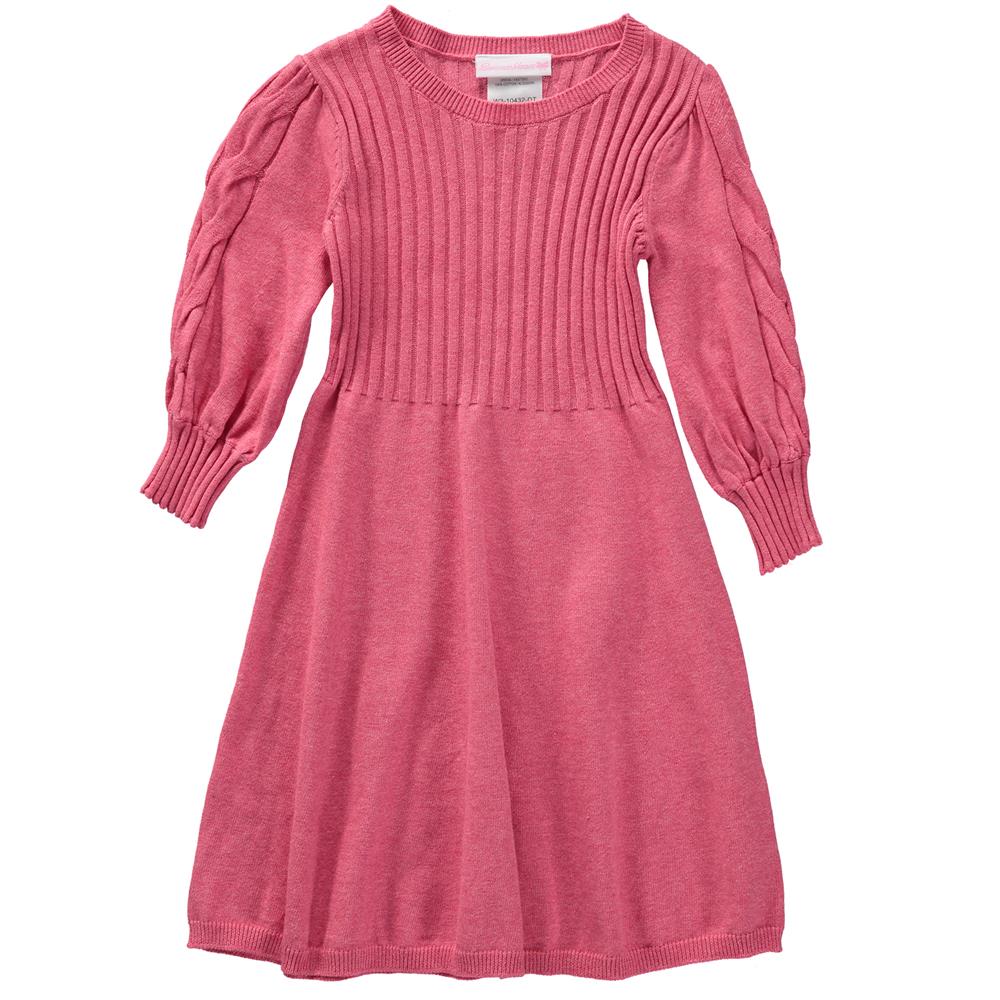Bonnie Jean Girls 4-6X Long Sleeve Cable Knit Sweater Dress