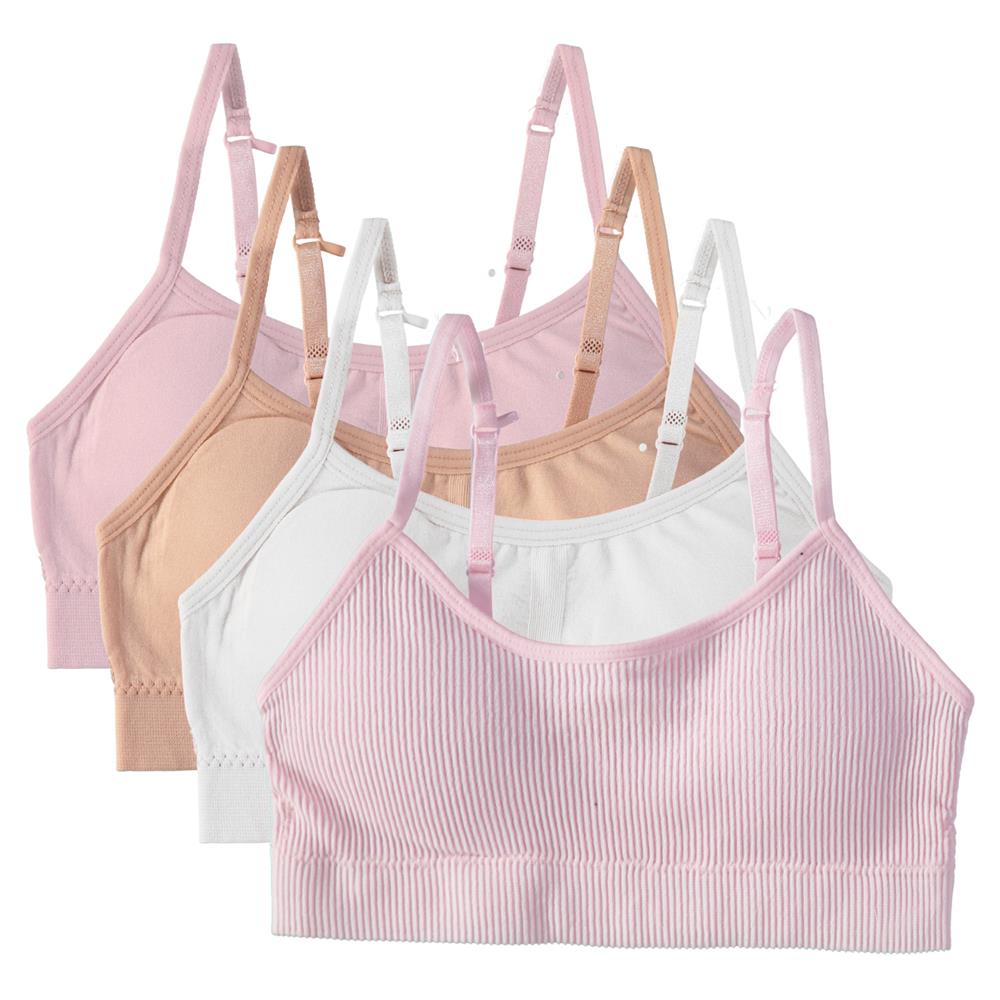 Icy Hot Teenage Girls Training Bra 4 Pack Stretch Crop Cami Bralette Size  Large