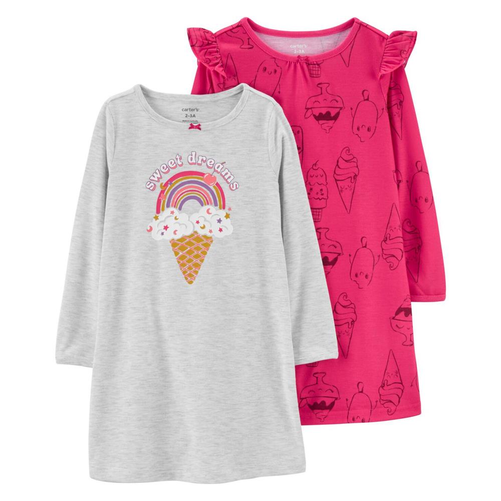 Carters Girls 4-16 2-Pack Nightgowns