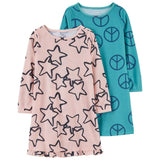 Carters Girls 4-16 2-Pack Nightgowns