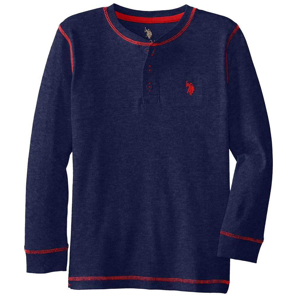 U.S. Polo Association Boys 4-7 Long Sleeve Henley Shirt