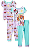 Nickelodeon Girls 2T-4T Paw Patrol 4-Piece Cotton Pajama Set