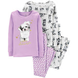 Carters Girls 4-14 Puppy 4-Piece Pajama Set