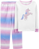 Carters Girls 2T-4T Unicorn Microfleece Pajama Set