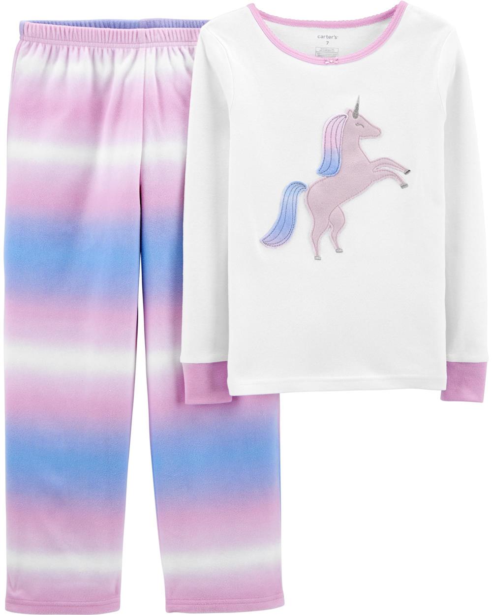 Carters Girls 4-7 Unicorn Microfleece Pajama Set