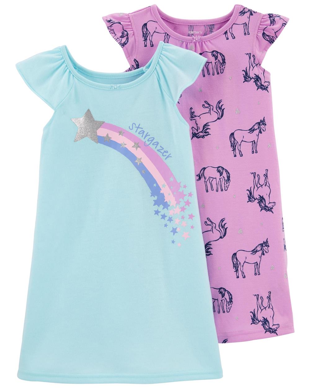 Carters Girls 2T-4T Shooting Star 2-Pack Gown
