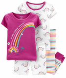 Carters Girls 12-24 Months 4-Piece Rainbow Snug Fit Cotton PJs