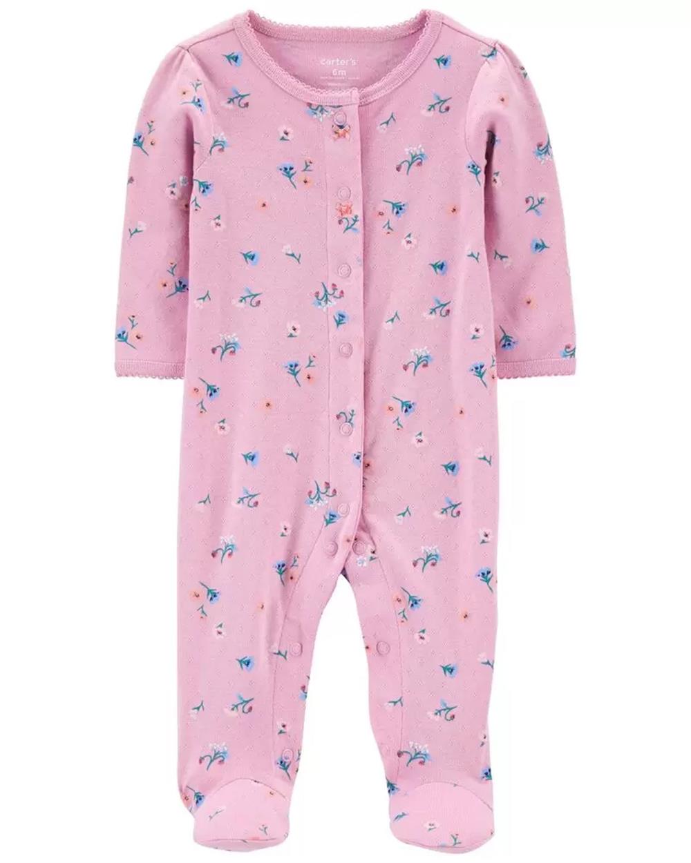 Carters Girls 0-9 Months Floral Snap-Up Cotton Sleep & Play