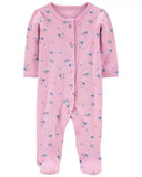 Carters Girls 0-9 Months Floral Snap-Up Cotton Sleep & Play