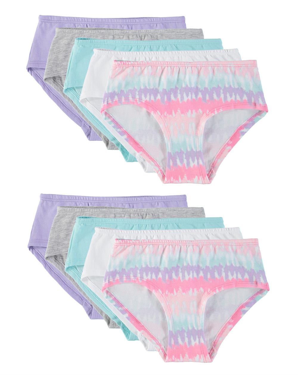 Cyndeelee Girls 7-14 Cotton Hipster Brief 10-Pack Panty – S&D Kids