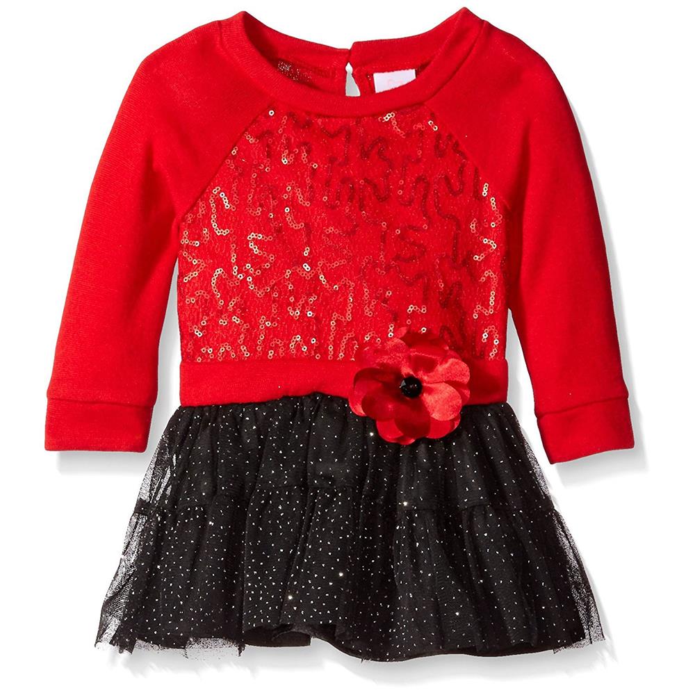 Youngland Baby Girls 12-24 Months Sequin Rosette Dress 18 Months / Red Youngland Baby Girls 12-24 Months Sequin Rosette Dress 18 Months / Red