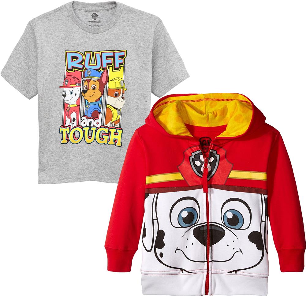 Nickelodeon Boys 2T-5T Paw Patrol Ruff Tough Hoodie T-Shirt Set