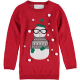 Derek Heart Girl Big Girls 7-14 Christmas Snowman Sweater