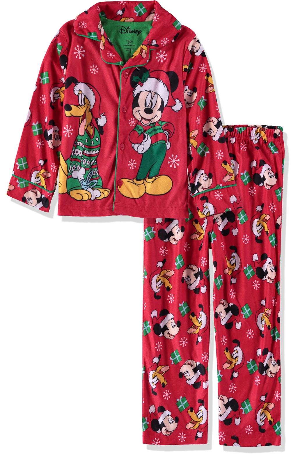 Disney Boys 2T-5T Mickey Christmas Coat Pajama Set
