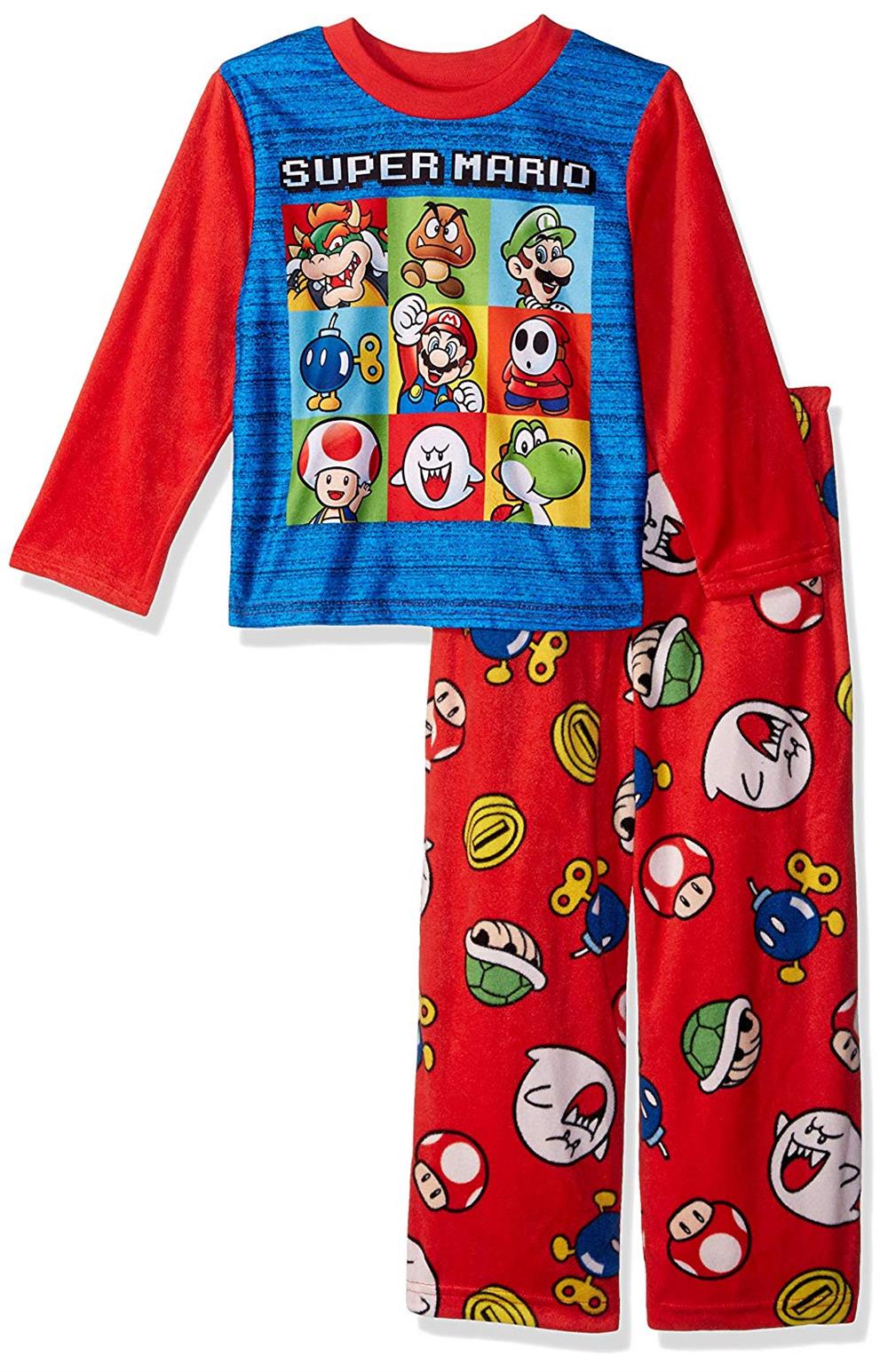 Nintendo Boys 4-10 Super Mario Brothers Fleece Pajama Set