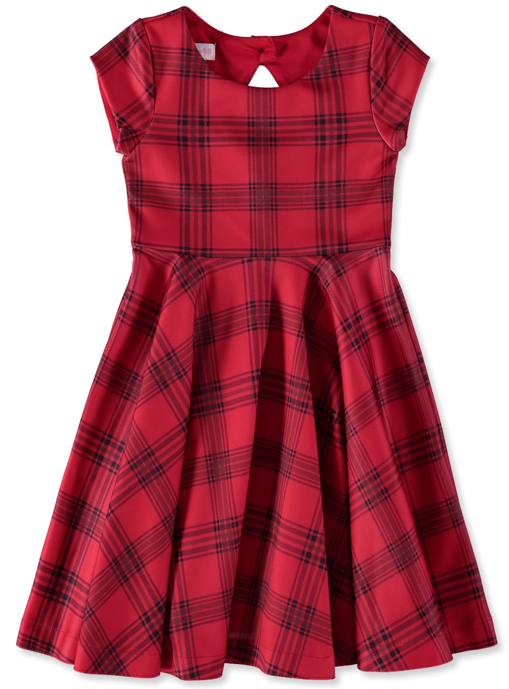 Bonnie Jean Girls 4-6X Knit Plaid Dress S&D Kids Bonnie Jean Girls 4-6X Knit Plaid Dress S&D Kids